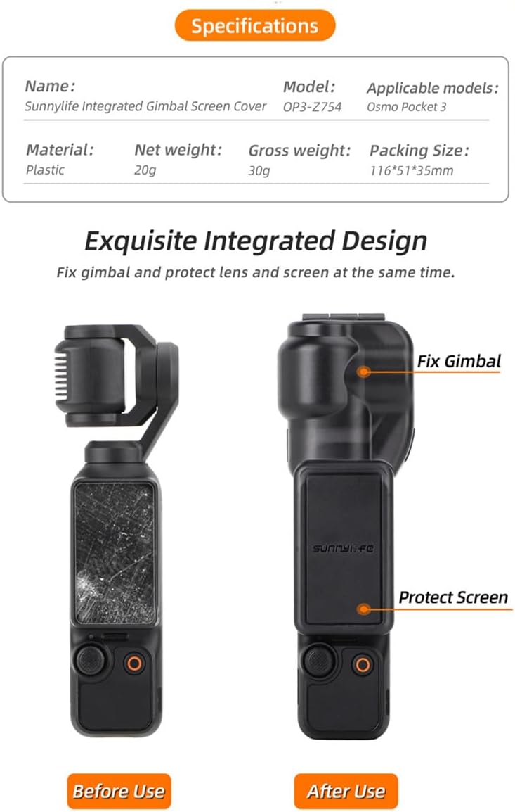 Xmipbs Lens Hood Cover for Pocket 3 Gimbal Camera Protector Sunshade Hood Cover Compatible with OSMO Pocket 3 - Image 4