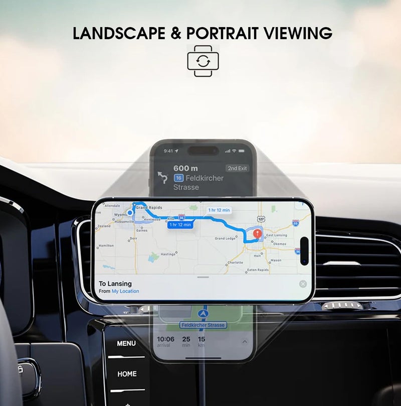 YOUFO Universal Magnetic Car Phone Holder Y4820, Dashboard Windshield Mobile Mount, 360 Degree Rotating Smartphone Stand, Strong Suction Cup Phone Holder, Hands Free Navigation Mount, Adjustable Magnetic Holder for Most Mobile Phones ERPCY4820 - Image 3