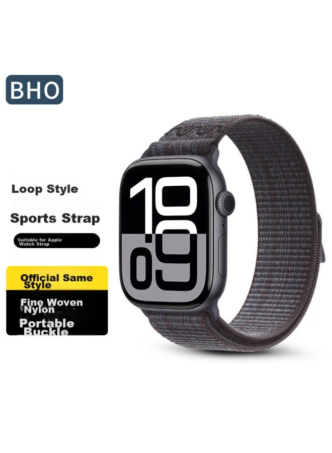 Bho Suitable For Apple Watch Band, New Apple Watch S10/ultra2 Watch Band, Iwatch S9/s8/7/6/se, Previous Season Nylon Loop-back Strap - Image 1
