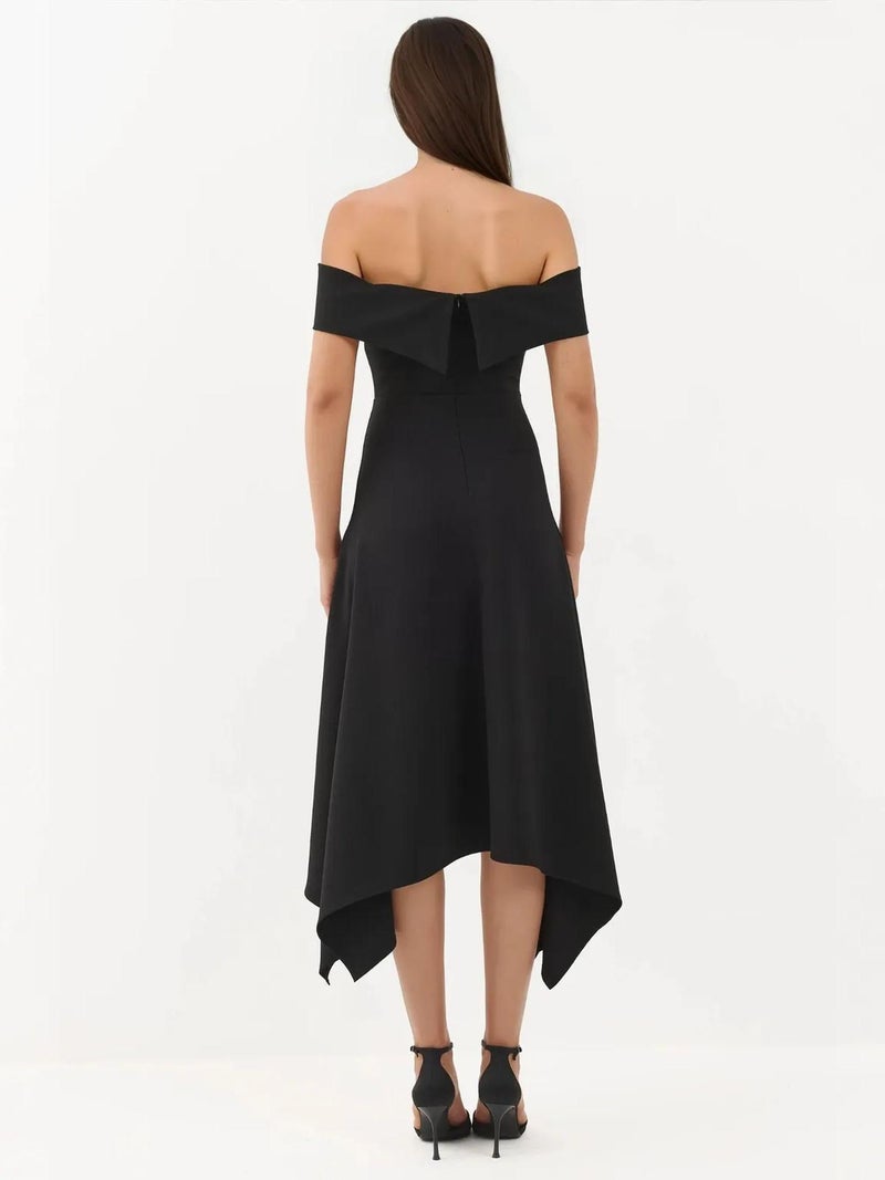HICCUP Off Shoulder A Line Midi Dress - Image 3