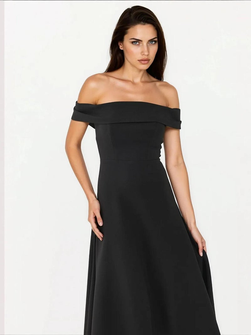 HICCUP Off Shoulder A Line Midi Dress - Image 4