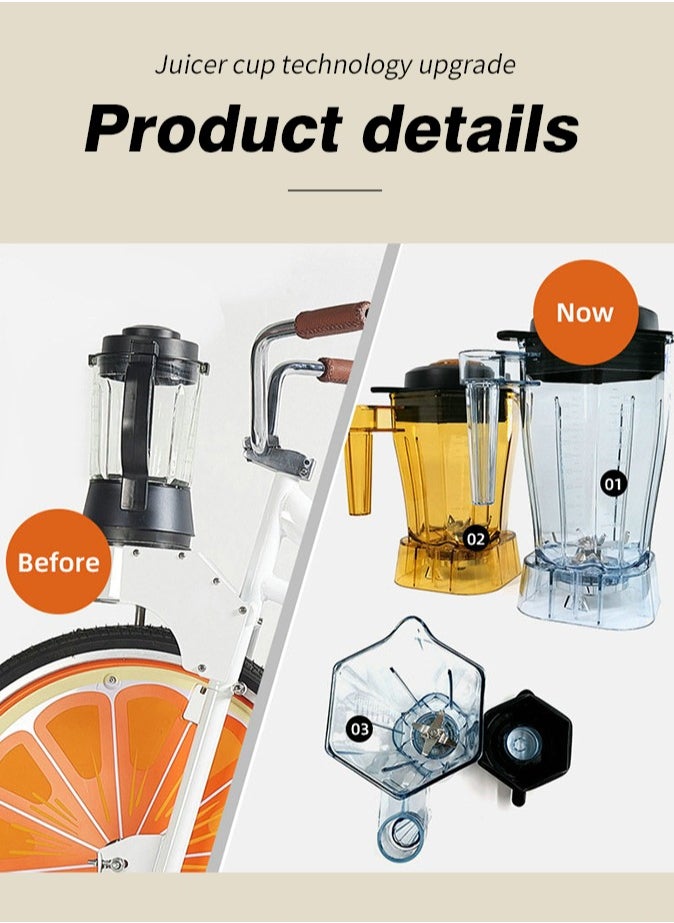 BECK-EXITECH - Blue Smoothie Bike Blender Outdoor Bicycle Blender Fruit Vegetable Tools Juice Extractor Commercial Fitness Machine - Image 1