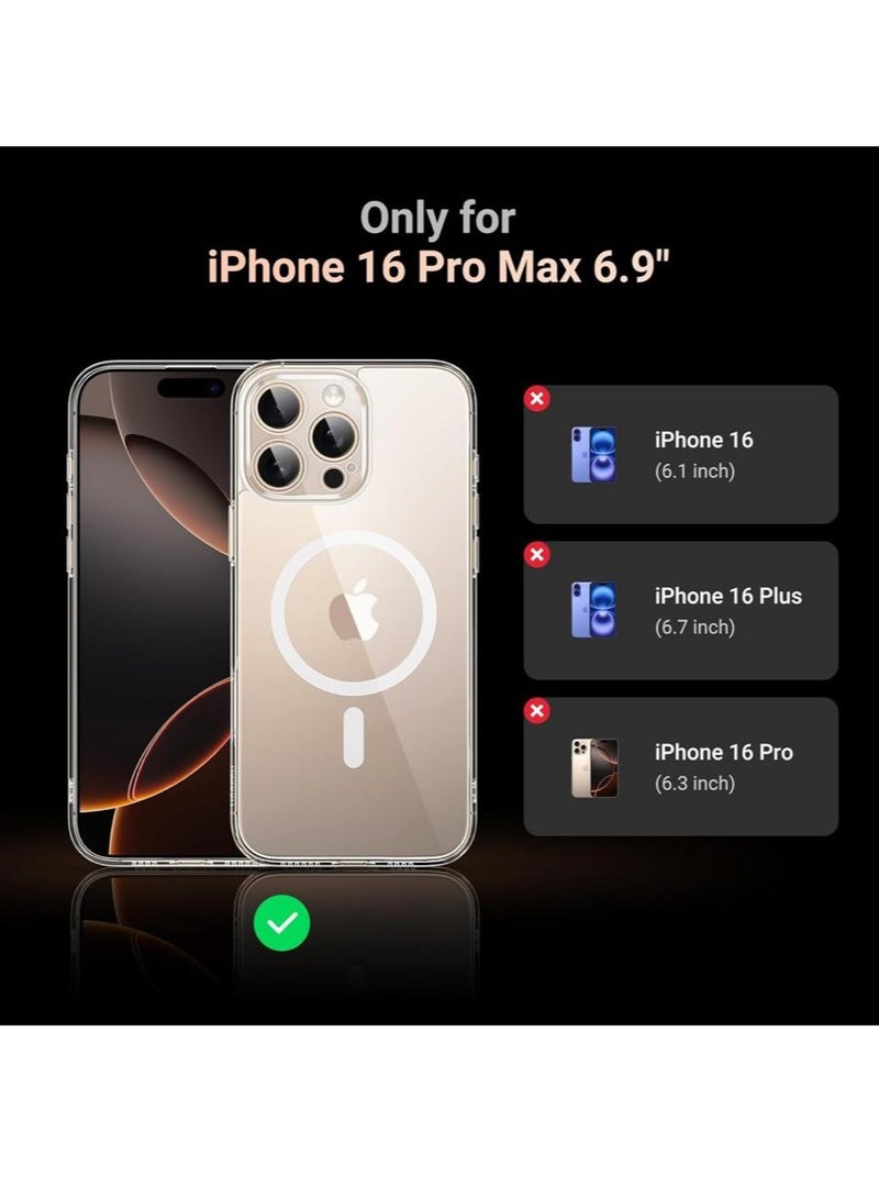 iPhone 16 Pro Max Case Magsafe, Strong Magnet, Upgraded Delay Yellowing, iPhone 16 Pro Max Cover, Scratch-Resistant, iPhone 16 Pro Max Cover Magnetic Compatible with Magsafe Clear - Image 2