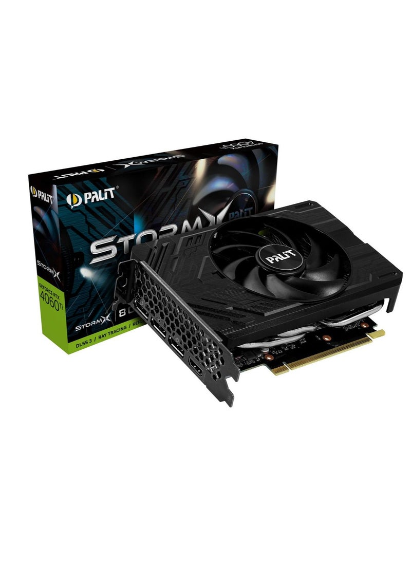 NVIDIA  GeForce RTX™ 4060 Ti StormX 8GB, GDDR6 Graphics Memory, G-SYNC®, 4352 CUDA Core, 2535 MHz Boost Clock, 18 Gbps, 128 bits Interface, PCI Gen 4, DP 1.4a x 3, HDMI 2.1a x 1