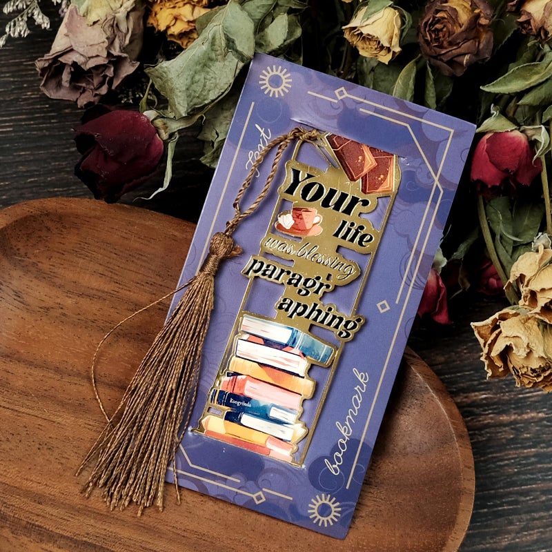 YOKSAS 4-Pack Metal Golden Hollow Inspirational Bookmarks with Tassels â€“ Vintage Book Lover's Gift, Motivational Quotes Book Marks for Reading Enthusiasts, Students, Teachers, Men, Women - Image 2
