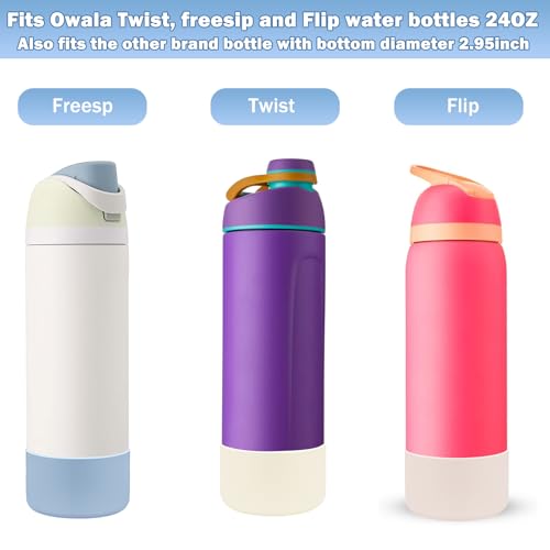 LUCKINEE 2Pcs Protective Silicone Boot Bottom Base for Owala FreeSip Twist and Flip Flask 24OZ, and Compatible with Stanly Cup Tumbler 20-40oz and More Bottles with Bottom Diameter 2.8-2.95inch - Image 2