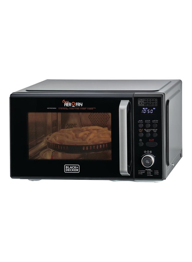BLACK+DECKER 4-in-1 Digital Microwave Oven With Air Fryer, Grill & Convection, 29L Capacity, 10 Auto Cook Menus, 9 Air Fry Presets, 5 Power Levels, LED Light, Ideal for Families 29 L 1000 W MZAF2910-B5 Black - Image 1