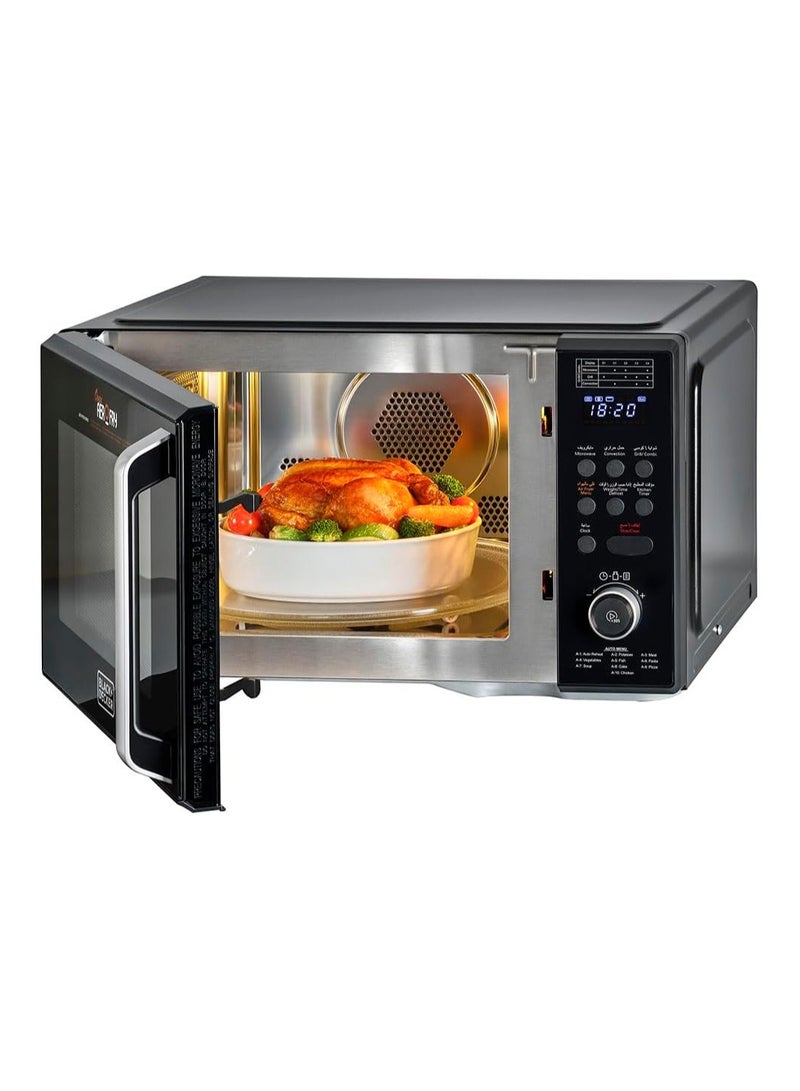 BLACK+DECKER 4-in-1 Digital Microwave Oven With Air Fryer, Grill & Convection, 29L Capacity, 10 Auto Cook Menus, 9 Air Fry Presets, 5 Power Levels, LED Light, Ideal for Families 29 L 1000 W MZAF2910-B5 Black - Image 4