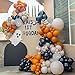 UAEYW Halloween Balloon Arch Garland Kit 144PCS Burnt Orange Black Sand White Balloons with Striped Foil Balloons for Halloween Day Party Decorations - Image 3