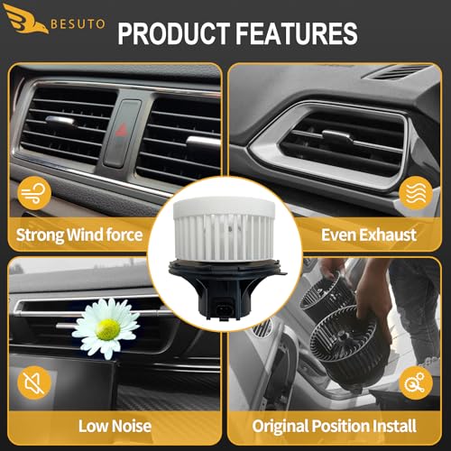 BESUTO PM2728 HVAC Heater Blower Motor Compatible with Cadillac Escalade EXT ESV 2002-2006,for Chevrolet Avalanche Silverado 1500 2500 3500 HD,for GMC Sierra Yukon 1500 2500 HD - Image 4