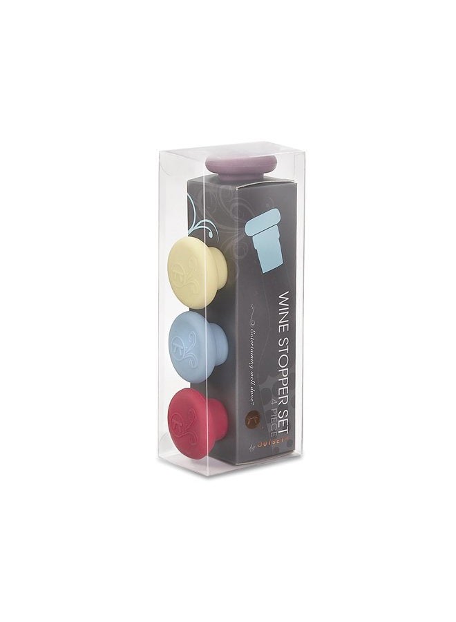 Outset B229 Silicone Wine Bottle Stoppers, Set of 4, Assorted - Image 2