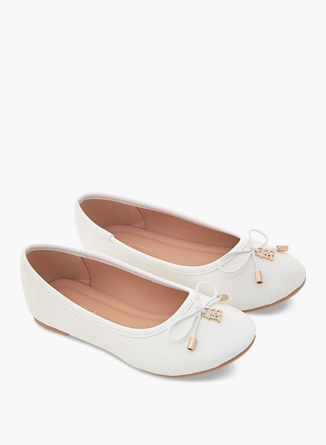 Flora Bella By Shoexpress Girls Bow Accent Slip-On Ballerina Shoes  - Image 1