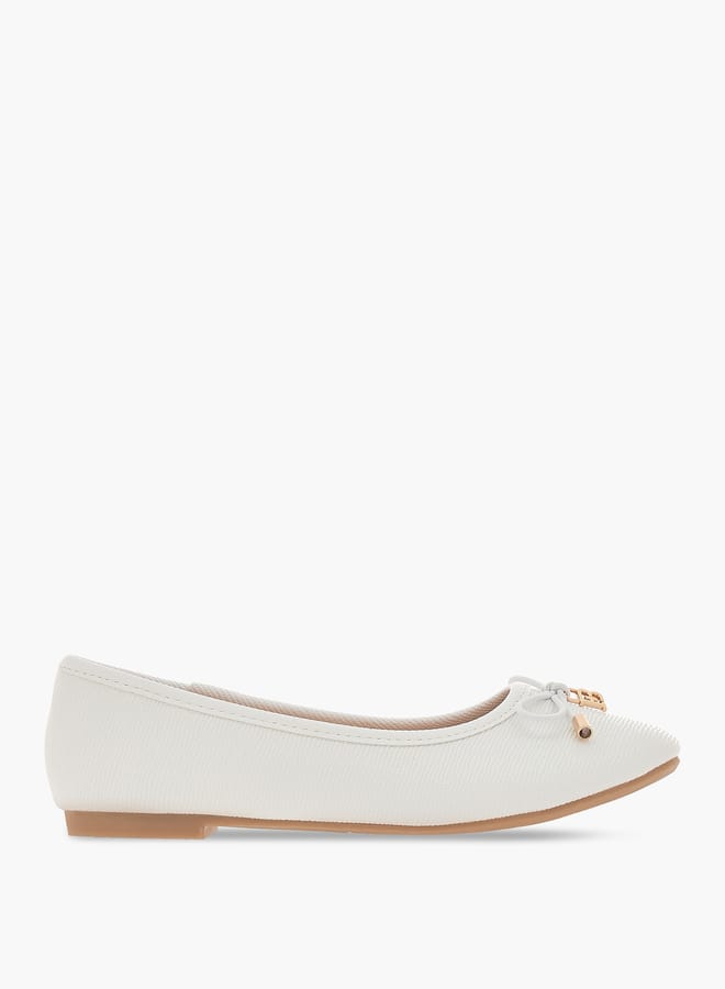 Flora Bella By Shoexpress Girls Bow Accent Slip-On Ballerina Shoes  - Image 3