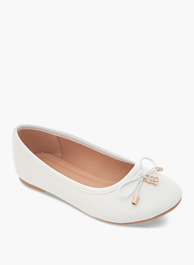 Flora Bella By Shoexpress Girls Bow Accent Slip-On Ballerina Shoes  - Image 2
