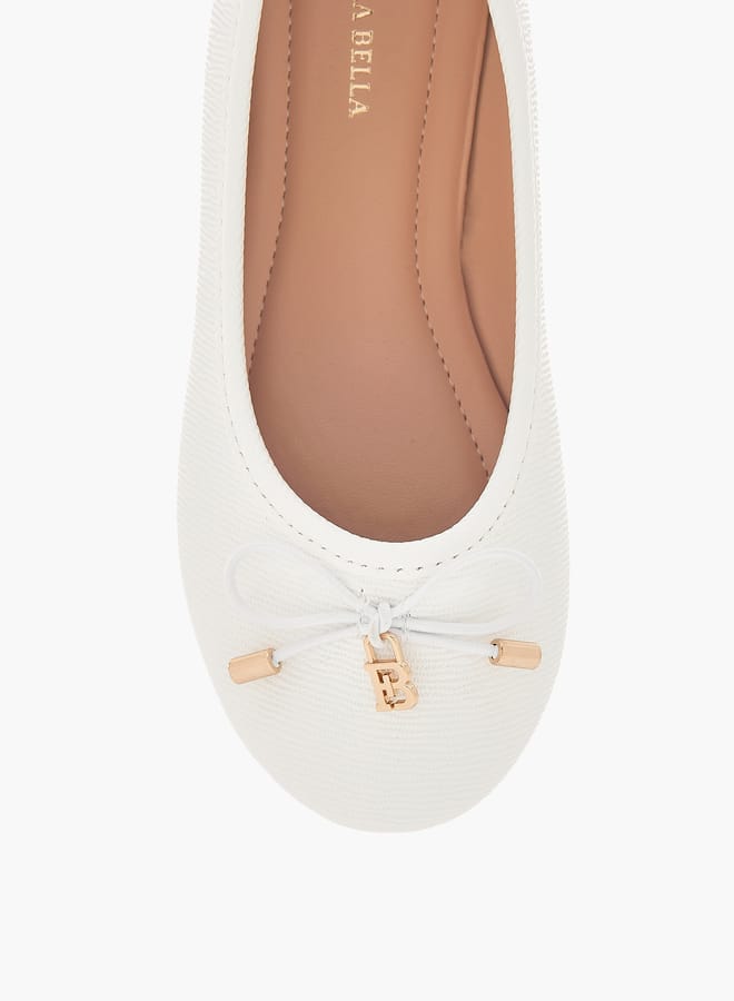 Flora Bella By Shoexpress Girls Bow Accent Slip-On Ballerina Shoes  - Image 4