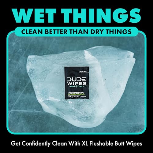 DUDE Wipes On-The-Go Flushable Wipes - 1 Pack, 30 Count - Mint Chill Extra-Large Individually Wrapped - with Eucalyptus & Tea Tree Oil - Septic and Sewer Safe - Image 5