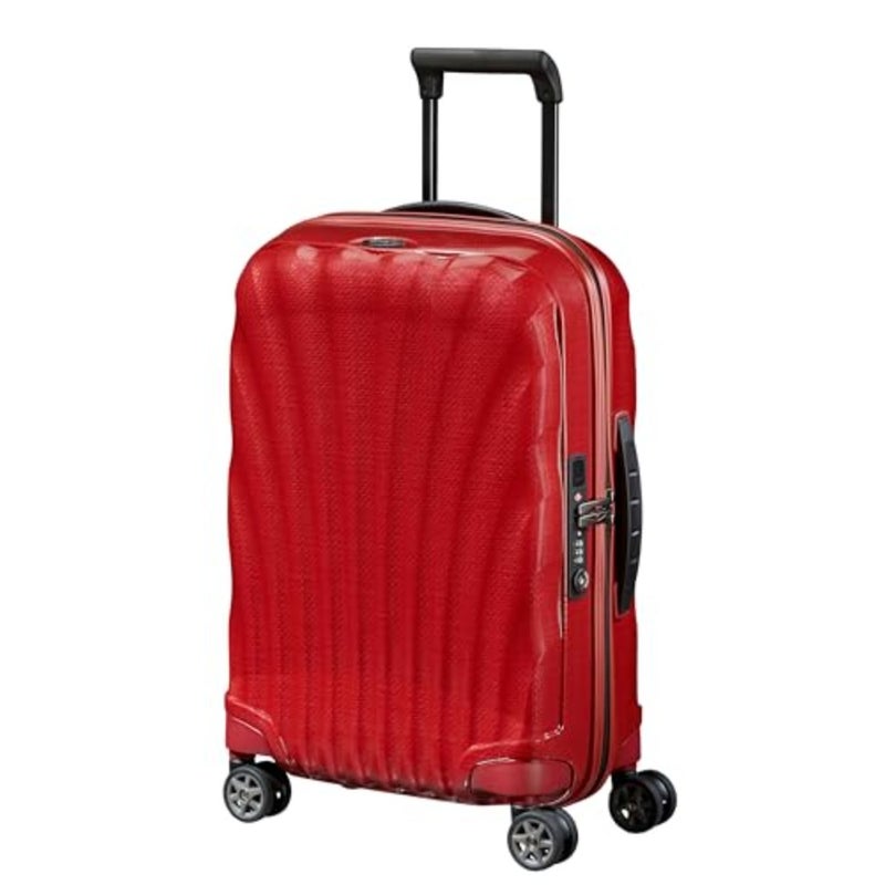 Travel suitcase for airport use, polypropylene material, black color, lightweight Curv technology with TSA lock and 4 spinner wheels - Image 1