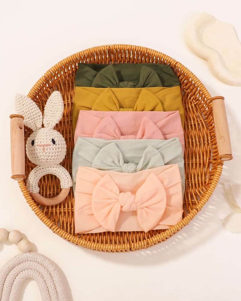jollybows 20pcs Baby Girls Nylon Headbands Turban Hair Bows Hair Band Elastic Hair Accessories for Kids Toddlers Infants Newborn - Image 5