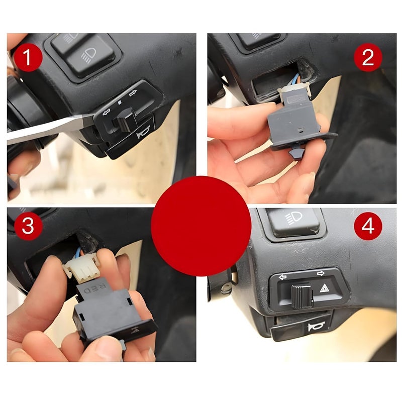 Cloudzy Universal Parking Hazard Switch With Indicator Switch Motorcycle Warning Light Switch (2) - Image 3