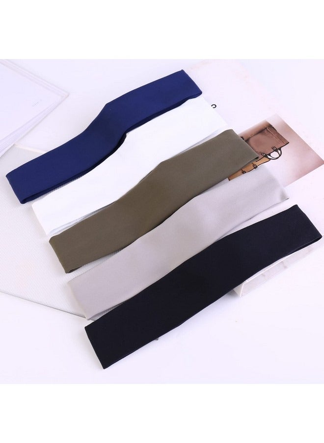 بيوينتي 5 قطع من عصابات الرأس الرياضية للرجال، عصابة رأس ماصة للرطوبة للتمرين، عصابات رأس للعرق للجري وركوب الدراجات وكرة القدم واليوغا، عصابة شعر للنساء والرجال، رمادي، أخضر، أبيض، أزرق، أسود - Image 5