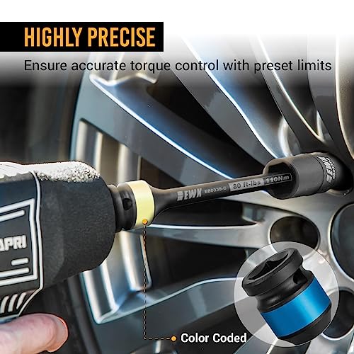 EWK 10 Pcs 1/2" Impact Torque Limiting Extension Bar Set, 65-150 Ft-lbs (90-200 Nm) High Precision Torque Limiting Stick Set with 8 Inches Long - Image 4