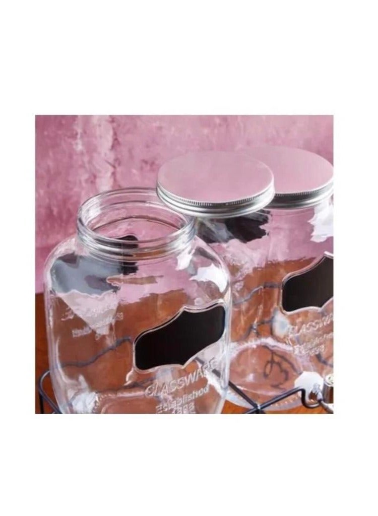 Twin glass beverage dispenser with stand, 2x4 litres - Image 2