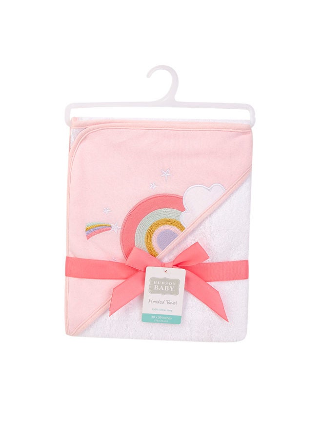 hudson baby منشفة تيري منسوجة بغطاء للرأس - قوس قزح - Image 2