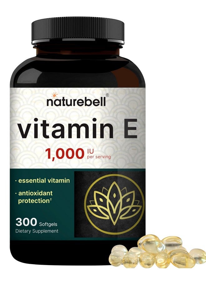 NatureBell Vitamin E Oil Softgels, 1,000 IU Per Serving, 300 Pills | Essential Antioxidant Supplements, Easily Absorbed Form - Supports Skin, Heart, & Immune Health - Non-GMO - Image 1