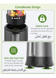 LBMT Multifunctional Smoothie Blender, 1100ml capacity, 1200W Personal Blender for Shakes and Smoothies, with 10 Accessories, Juice/Frozen Drinks Blender, Coffee Grinder  - Image 5
