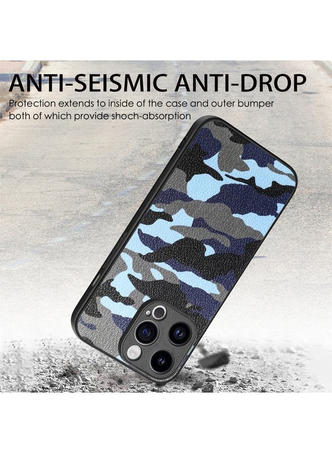 S-TOP Case For iPhone 15 Pro Max Retro Camouflage Leather Back Phone Case - Image 2