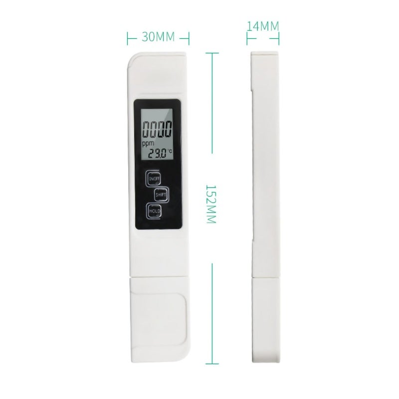 Water Quality Tester: 3-In-1 TDS EC Temperature Meter - High Precision Sensor Large LCD Display Compact Lightweight Device for Aquariums Swimming Pools And Various Water Sources - Image 1