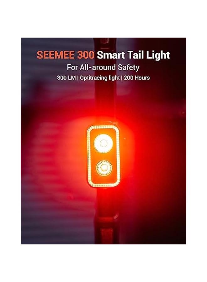 Arabest SEEMEE 300 Bike Taillight,300 Lumen Bike Tail Light,5 Night & Daytime Modes,Smart Brake Sensor IPX6 Waterproof USB-C Rechargeable Rear Bike Light for Night Riding - Image 4