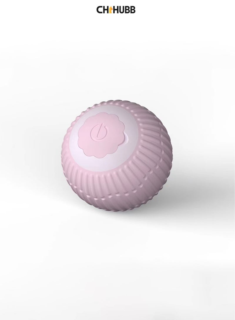 CHIHUBB Interactive Cat Toy Ball – USB Rechargeable, LED Light, Silent Auto Rolling with Smart Modes, for Indoor Cats & Daily Play – Pink - Image 1