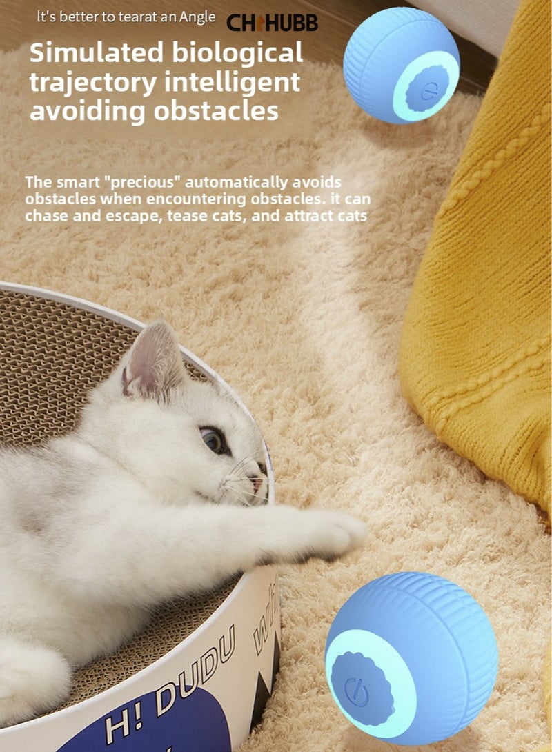 CHIHUBB Interactive Cat Toy Ball – USB Rechargeable, LED Light, Silent Auto Rolling with Smart Modes, for Indoor Cats & Daily Play – Pink - Image 3