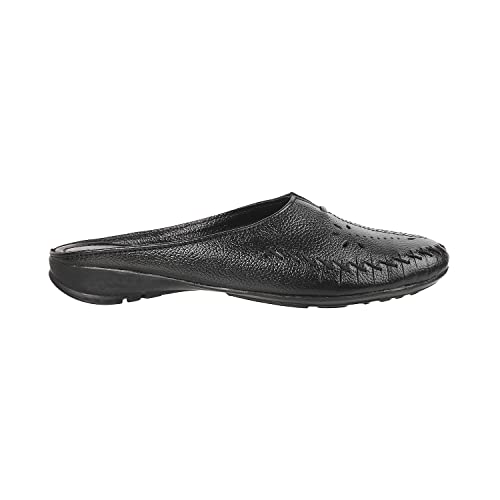 Mochi Womens Leather Black Slip Ons (Size (4 UK (37 EU)) - Image 2