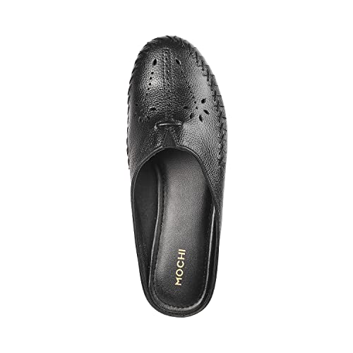 Mochi Womens Leather Black Slip Ons (Size (4 UK (37 EU)) - Image 5