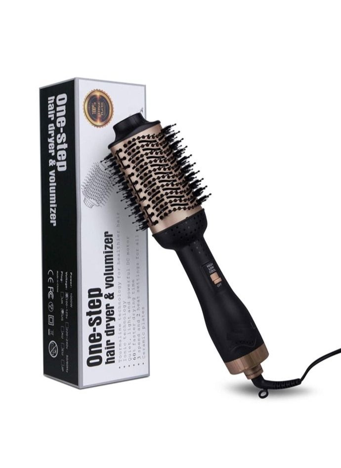 One Step Multifunctional Hot Air Hair Styling Brush Dryer And Styler 3 In 1 Black Gold  - Image 4