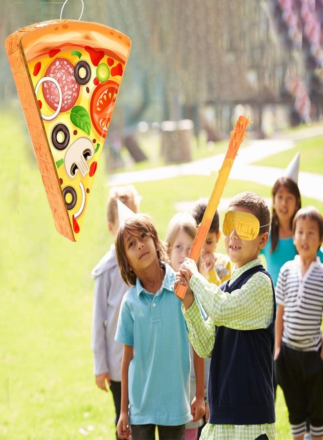 Harrycle Pizza Piñata Pizza Slice Party Favor Includes Stick Blindfold Bat and Confetti Food Themed Birthday Party Decor for Cinco De Mayo Decor for Mexican Shower Themed Supplies, 16.1 x 13 x 3.2 Inches - Image 5
