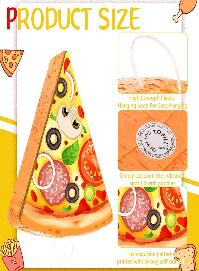 Harrycle Pizza Piñata Pizza Slice Party Favor Includes Stick Blindfold Bat and Confetti Food Themed Birthday Party Decor for Cinco De Mayo Decor for Mexican Shower Themed Supplies, 16.1 x 13 x 3.2 Inches - Image 3