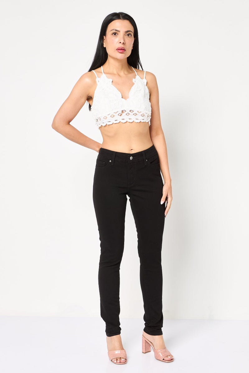 Levi's جينز نسائي ضيق قابل للتمدد، أسود - Image 2