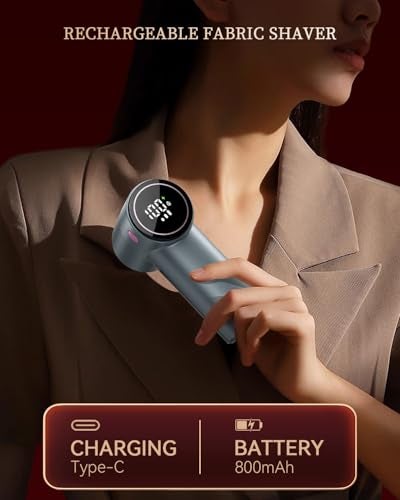 coldSky Fabric Shaver, Rechargeable Lint Shaver with Digital Display, 3-Speeds Sweater Shaver with 6-Leaf Blades, Electric Portable Lint Remover to Remove Pilling for Clothes, Furniture, Couch, Blanket - Image 5