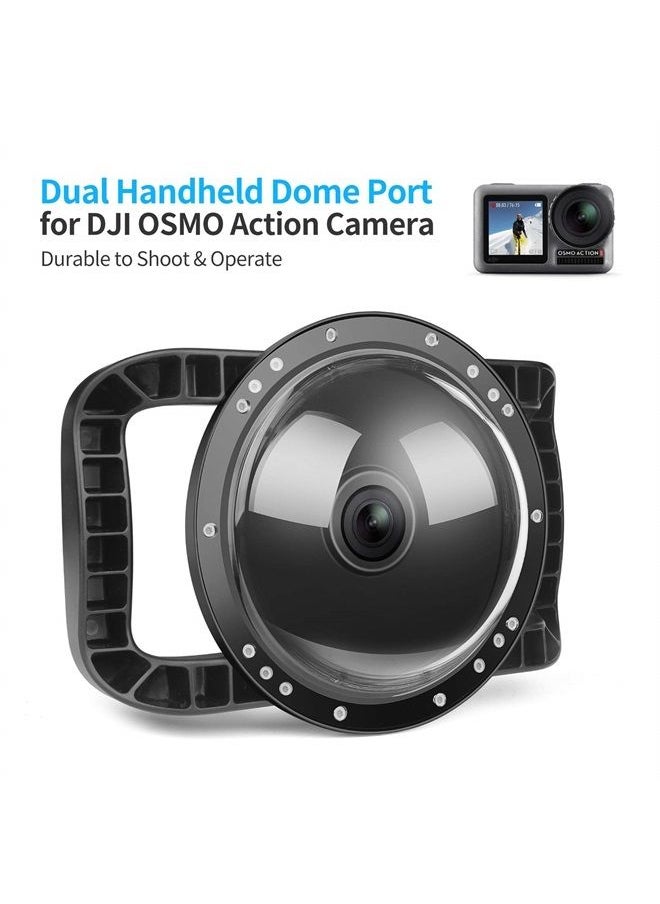 Shoot - Dome Port for DJI OSMO Action Camera - Waterproof Housing Cover Lightweight Stable Dual Handle Stabilizer Easier to Shoot Underwater Photos/Videos, Enlarge Trigger, Overall Waterproof Case - Image 1