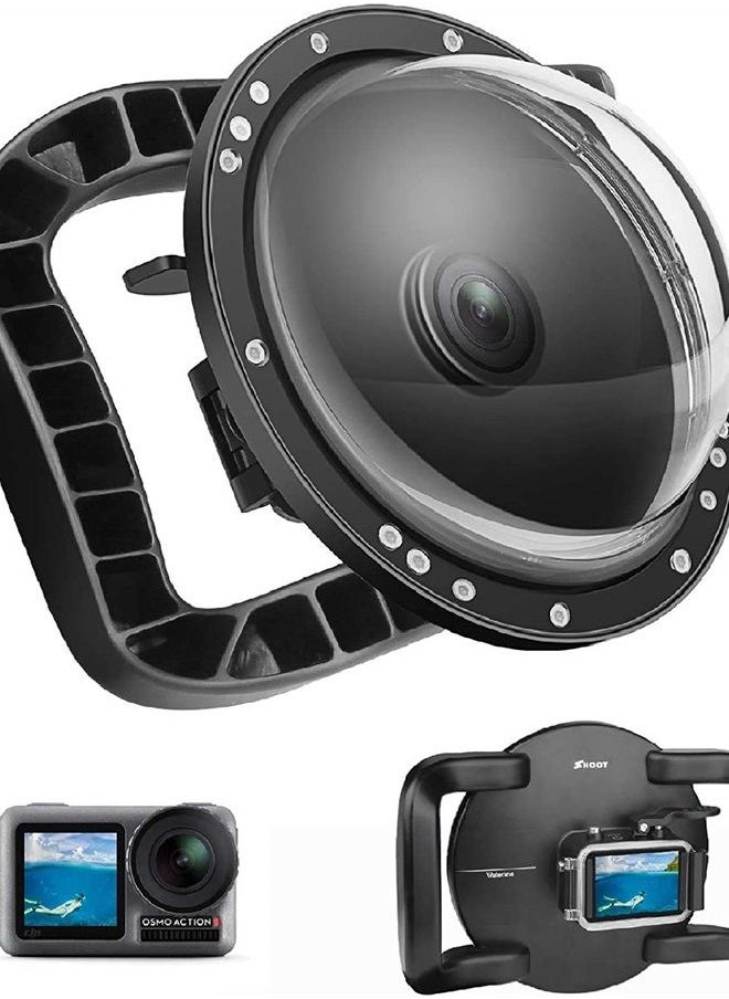 Shoot - Dome Port for DJI OSMO Action Camera - Waterproof Housing Cover Lightweight Stable Dual Handle Stabilizer Easier to Shoot Underwater Photos/Videos, Enlarge Trigger, Overall Waterproof Case - Image 1