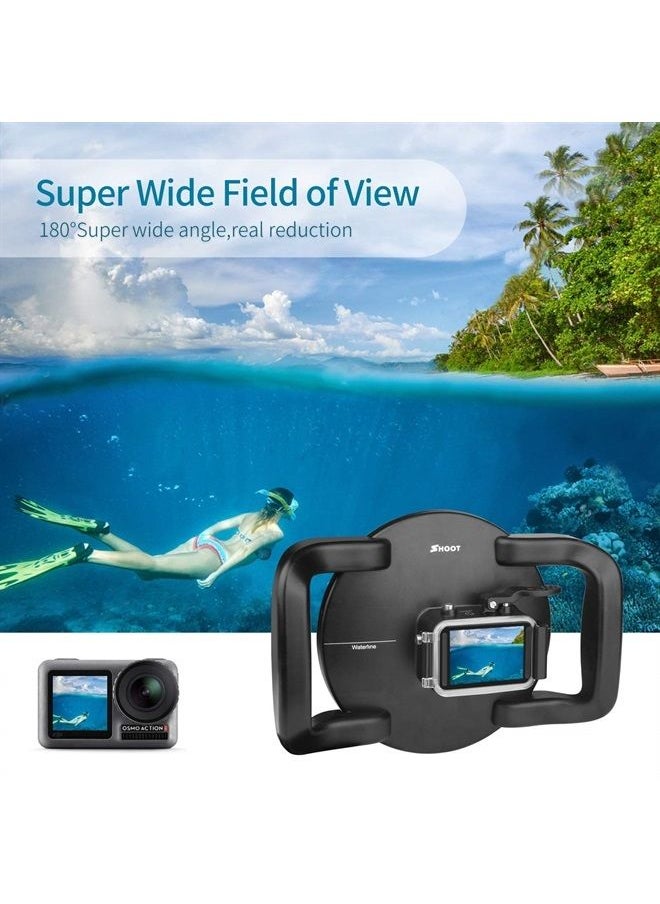 Shoot - Dome Port for DJI OSMO Action Camera - Waterproof Housing Cover Lightweight Stable Dual Handle Stabilizer Easier to Shoot Underwater Photos/Videos, Enlarge Trigger, Overall Waterproof Case - Image 1