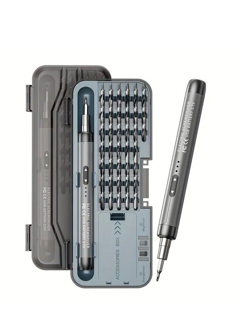 Electric Screwdriver Set, 66 in 1 Small Electric Screwdriver Cordless - 64 Preiciso