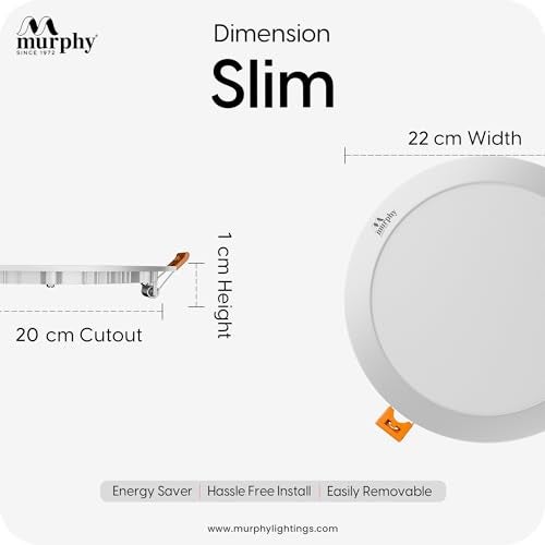 Murphy Aluminium 22-Watt Slim Round Led Panel Ceiling Light (Cool White, Pack Of 4) - Image 5