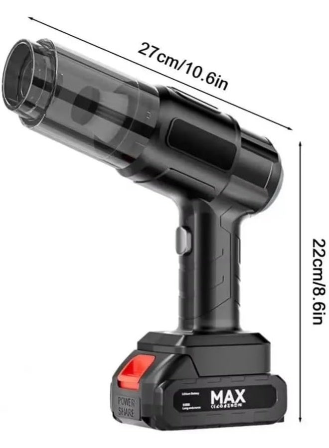 مكنسة كهربائية يدوية لاسلكية للسيارة بقوة 120 واط وقوة شفط 5000 باسكال - مكنسة كهربائية محمولة 4 في 1 عالية الطاقة، مكنسة كهربائية لاسلكية صغيرة قابلة لإعادة الشحن لتنظيف داخل السيارة والمنزل والمكتب - Image 4