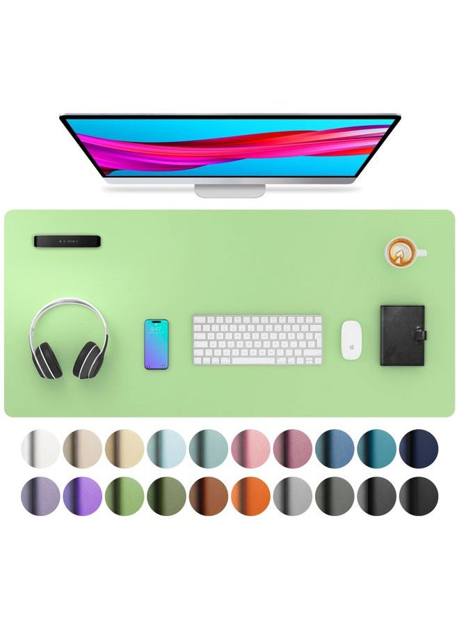 Aothia Leather Desk Pad Protector,Mouse Pad,Office Desk Mat, Non-Slip PU Leather Desk Blotter,Laptop Desk Pad,Waterproof Desk Writing Pad for Office and Home (36'' x 17'', Foam Green) - Image 1