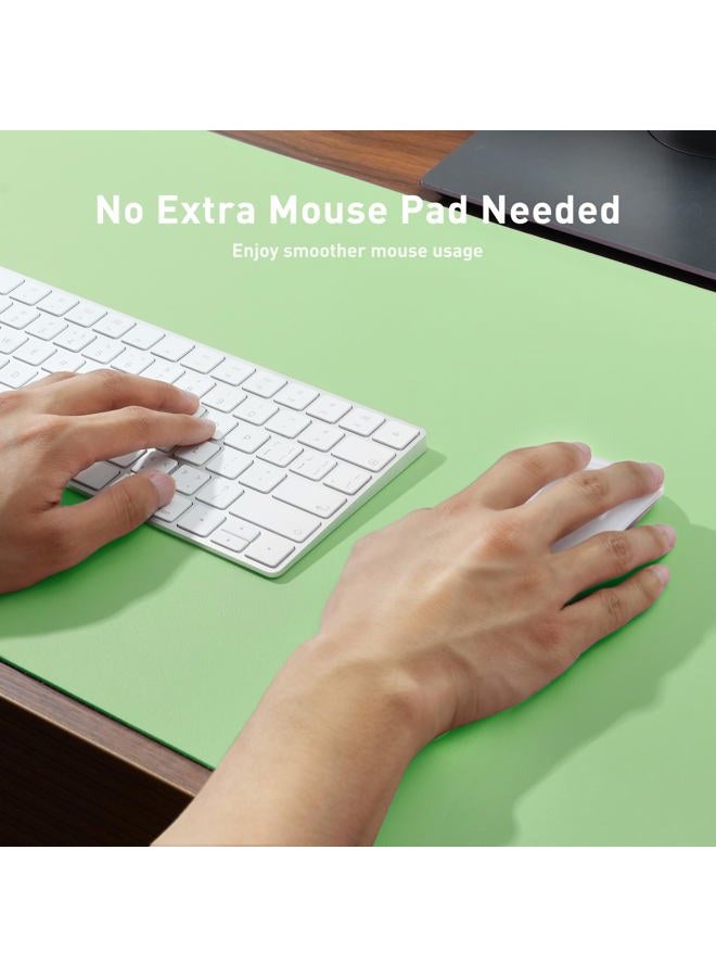 Aothia Leather Desk Pad Protector,Mouse Pad,Office Desk Mat, Non-Slip PU Leather Desk Blotter,Laptop Desk Pad,Waterproof Desk Writing Pad for Office and Home (36'' x 17'', Foam Green) - Image 4