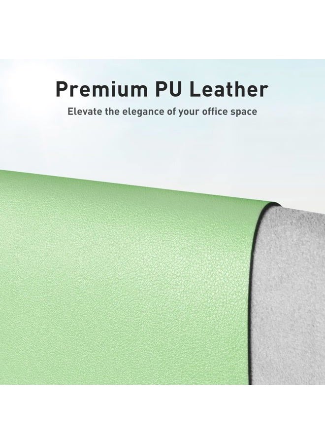 Aothia Leather Desk Pad Protector,Mouse Pad,Office Desk Mat, Non-Slip PU Leather Desk Blotter,Laptop Desk Pad,Waterproof Desk Writing Pad for Office and Home (36'' x 17'', Foam Green) - Image 2